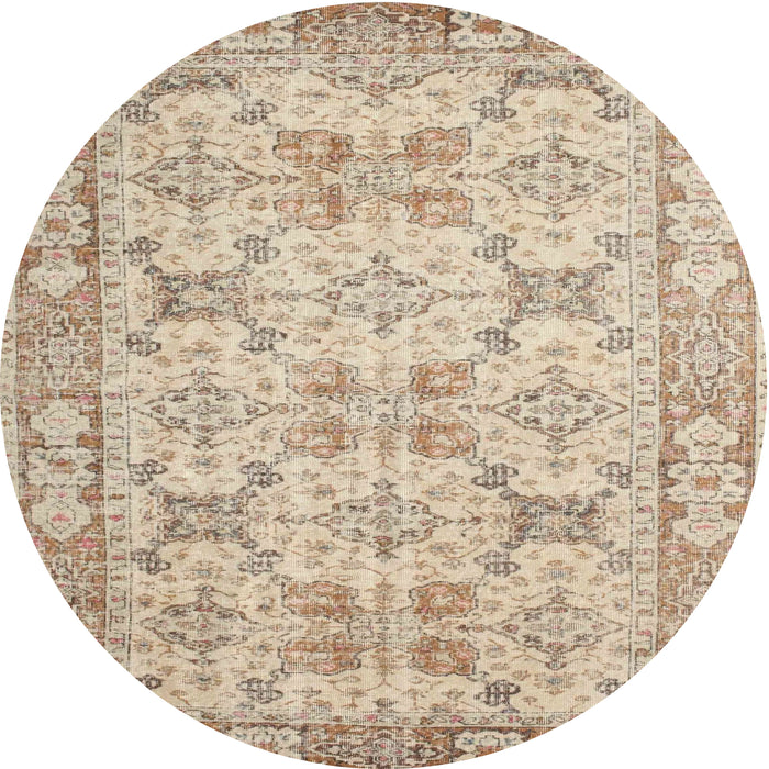 Round Traditional Brown Persian Rug, tr2072