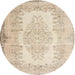 Round Traditional Deep Peach Orange Persian Rug, tr2073