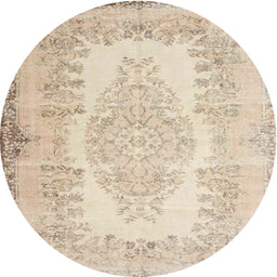 Square Machine Washable Traditional Deep Peach Orange Rug, wshtr2073