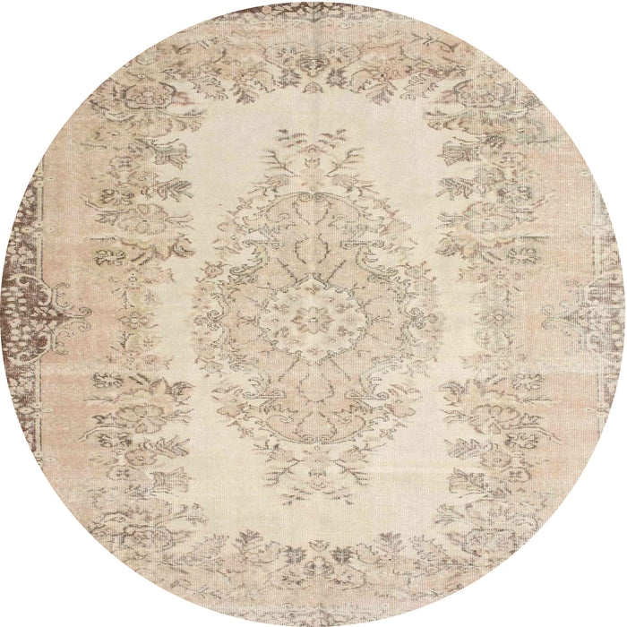 Square Machine Washable Traditional Deep Peach Orange Rug, wshtr2073