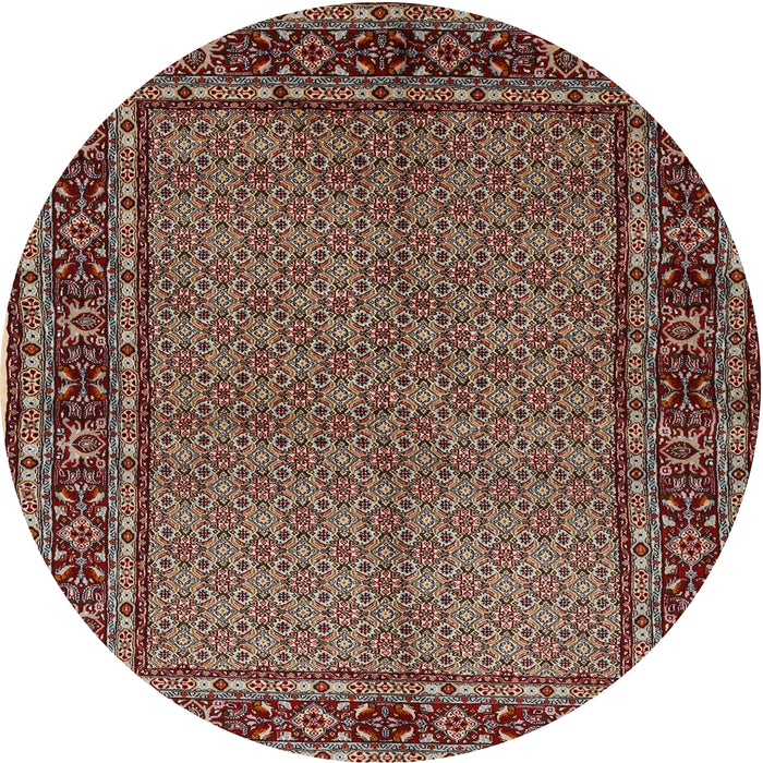 Square Machine Washable Traditional Camel Brown Rug, wshtr207