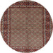 Square Machine Washable Traditional Camel Brown Rug, wshtr207