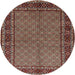 Round Traditional Camel Brown Persian Rug, tr207