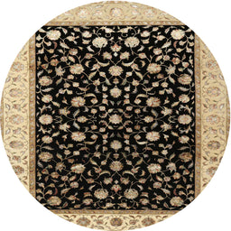 Round Traditional Mid Gray Persian Rug, tr2082