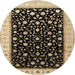 Round Traditional Mid Gray Persian Rug, tr2082