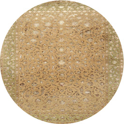 Square Machine Washable Traditional Cinnamon Brown Rug, wshtr2083