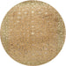 Round Traditional Cinnamon Brown Persian Rug, tr2083