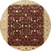 Round Traditional Saffron Red Persian Rug, tr2084