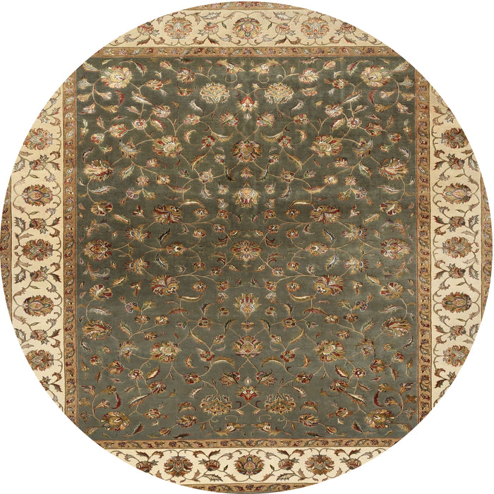 Square Machine Washable Traditional Red Brown Rug, wshtr2085