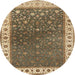 Round Traditional Reddish Brown Persian Rug, tr2085