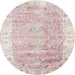 Round Traditional Pink Persian Rug, tr2086