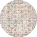 Round Traditional White Gold Persian Rug, tr2087