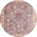 Round Traditional Desert Sand Beige Persian Rug, tr2088