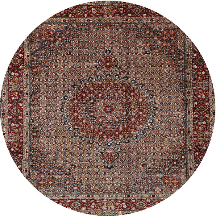 Round Traditional Camel Brown Persian Rug, tr208