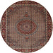 Square Machine Washable Traditional Camel Brown Rug, wshtr208