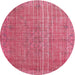 Square Machine Washable Traditional Raspberry Red Rug, wshtr2093