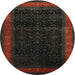 Round Traditional Red Persian Rug, tr2094