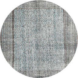 Round Traditional Smokey Gray Persian Rug, tr2097