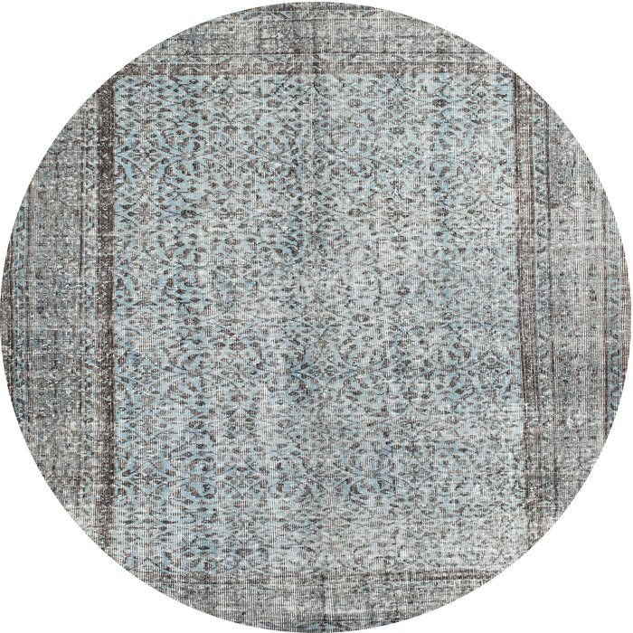 Round Traditional Smokey Gray Persian Rug, tr2097