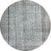 Round Traditional Smokey Gray Persian Rug, tr2097