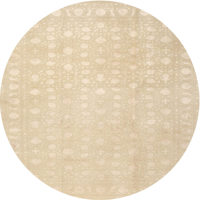 Square Machine Washable Traditional Khaki Gold Rug, wshtr2098