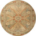 Round Traditional Red Persian Rug, tr2099