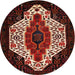 Square Machine Washable Traditional Sienna Brown Rug, wshtr209