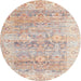 Round Traditional Light Copper Gold Persian Rug, tr2101