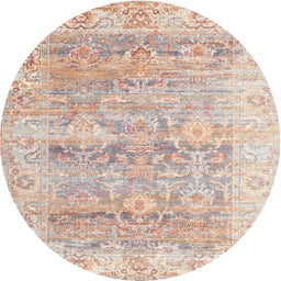 Square Machine Washable Traditional Light Copper Gold Rug, wshtr2101