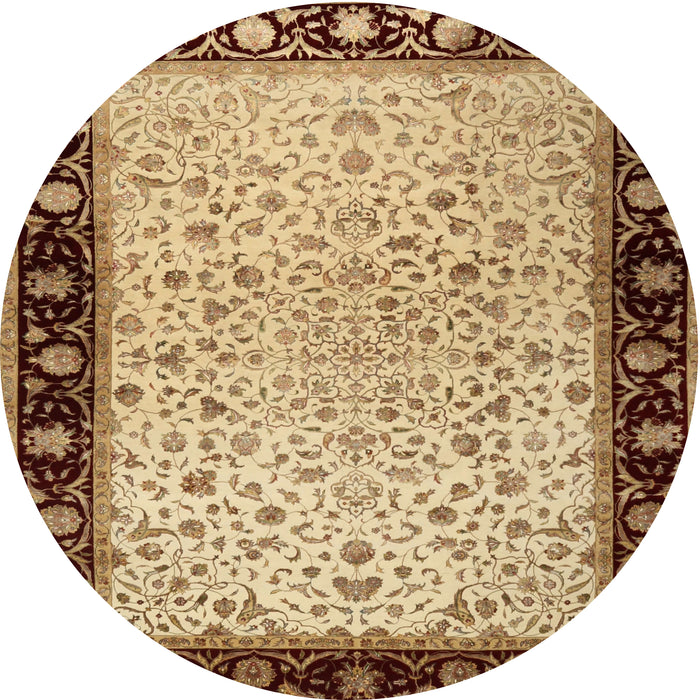 Round Traditional Saddle Brown Oriental Rug, tr2102
