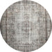 Round Traditional Sandstone Brown Persian Rug, tr2106