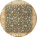 Round Traditional Brown Persian Rug, tr2110