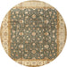 Square Machine Washable Traditional Brown Rug, wshtr2110