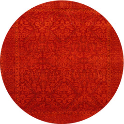 Square Machine Washable Traditional Red Rug, wshtr2111
