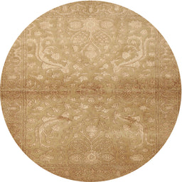 Round Traditional Yellow Orange Persian Rug, tr2112