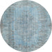 Round Traditional Light Slate Gray Persian Rug, tr2115