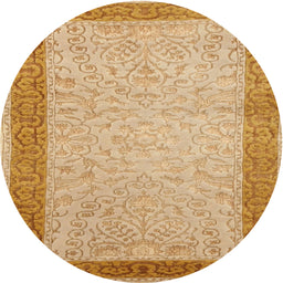 Round Traditional Orange Persian Rug, tr2116