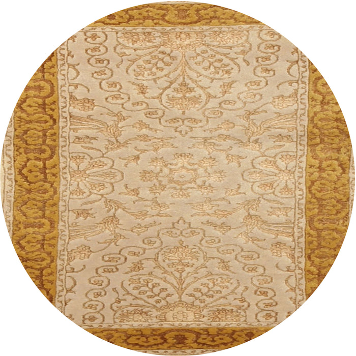 Round Traditional Orange Persian Rug, tr2116