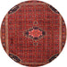 Round Traditional Red Persian Rug, tr2117