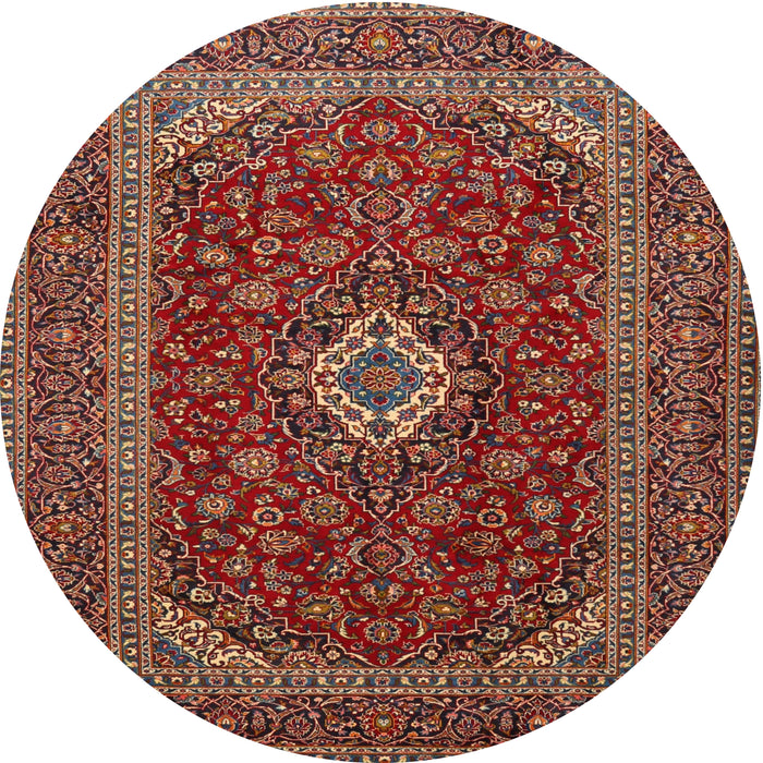 Square Machine Washable Traditional Saffron Red Rug, wshtr2120