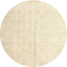 Round Traditional Deep Peach Orange Persian Rug, tr2125