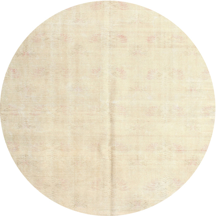 Round Traditional Deep Peach Orange Persian Rug, tr2125