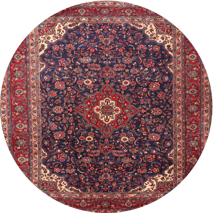 Round Traditional Dark Almond Brown Persian Rug, tr2126