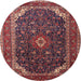 Round Traditional Dark Almond Brown Persian Rug, tr2126