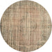 Round Traditional Dark Almond Brown Persian Rug, tr2127
