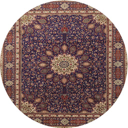 Square Machine Washable Traditional Orange Salmon Pink Rug, wshtr2129