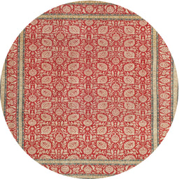 Square Machine Washable Traditional Red Rug, wshtr212