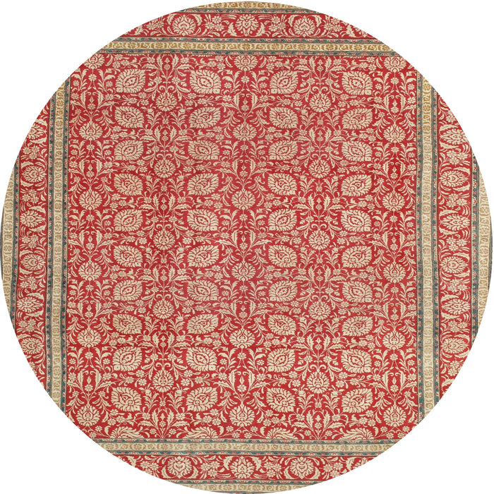 Square Machine Washable Traditional Red Rug, wshtr212