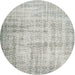 Round Traditional Gray Persian Rug, tr2132