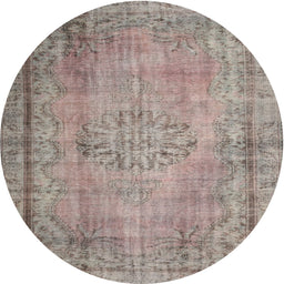 Square Machine Washable Traditional Rose Dust Purple Rug, wshtr2133